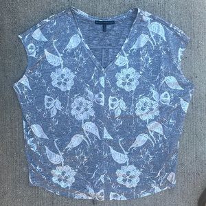 WHBM Metalic Cap Sleeve Blouse